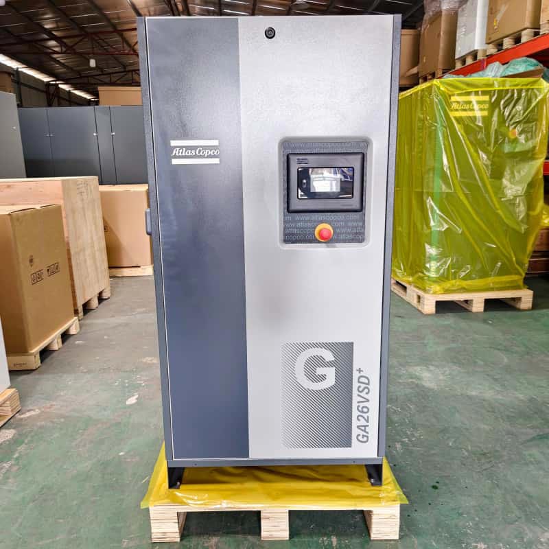 অ্যাটলাস কপকো এয়ার কম্প্রেসার অরিজিনাল GA26 VSD + 26kW 35HP ভেরিয়েবল স্পিড অয়েল ইনজেক্টেড রোটারি স্ক্রু এয়ার কম্প্রেসার 13Bar