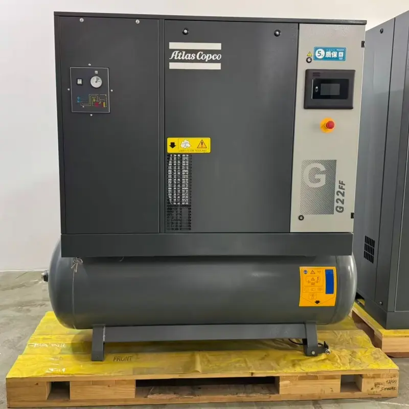 শিল্প উত্পাদনের জন্য Atlas Copco G22FF 22kW 30HP তেল ইনজেক্টেড রোটারি স্ক্রু এয়ার কম্প্রেসার
