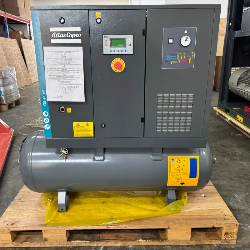 Atlas Copco G5 FF তেল ইনজেক্টেড স্ক্রু কম্প্রেসার 5.5 kW 7.5 HP ইন্টিগ্রেটেড ড্রায়ার জেনুইন