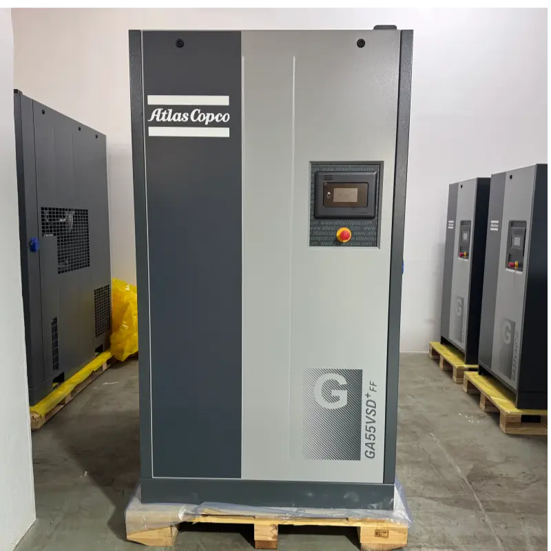 Atlas Copco GA55VSD+FF 55kW 75HP তেল ইনজেক্টেড স্ক্রু এয়ার কমপ্রেসার অরিজিনাল শিল্পের জন্য