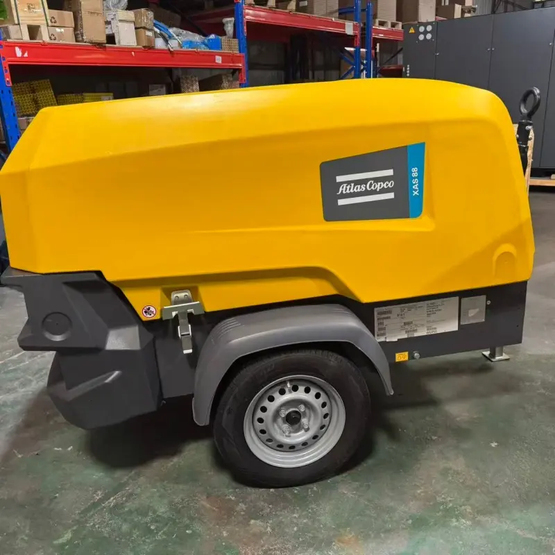 Atlas Copco XAS 88 KD পোর্টেবল ডিজেল এয়ার কম্প্রেসার অনস্ট্রাকশন মাইনিং জেনুইন